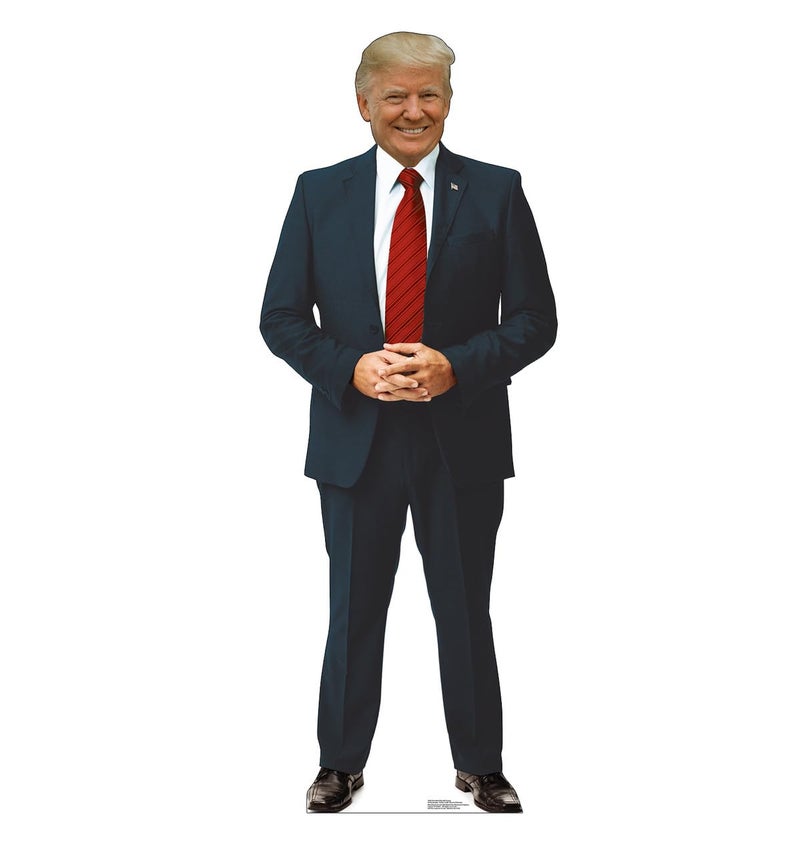 Cardboard People شخصيات كرتونية للرئيس دونالد ترامب مع ربطة عنق حمراء بحجم الحياة - Image 1